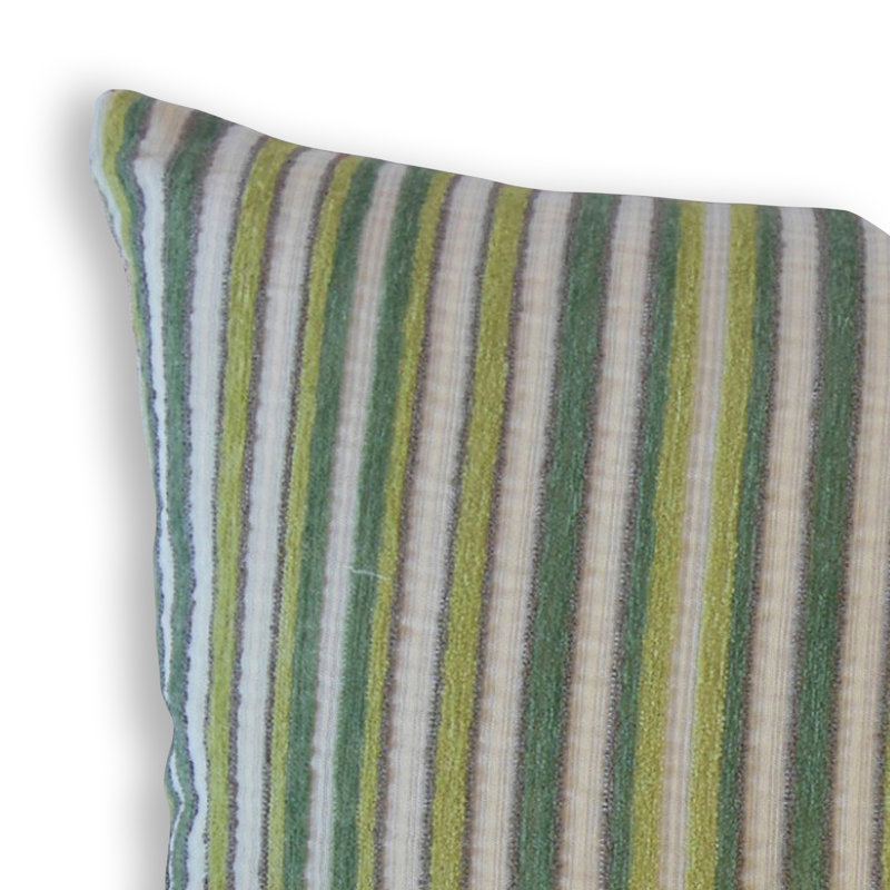 Coussin à rayures Marguerite, 24 po x 24 po, Coussin décoratif, Vert