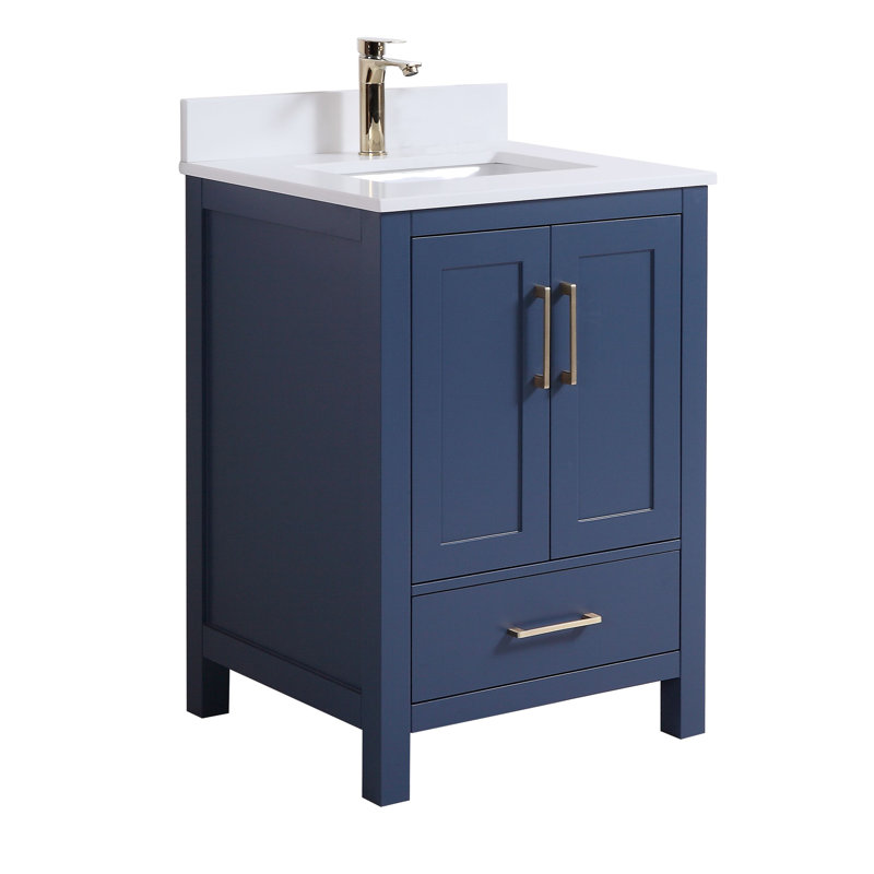 Ensemble de meuble-lavabo simple 24 po Mccaslin, Bleu