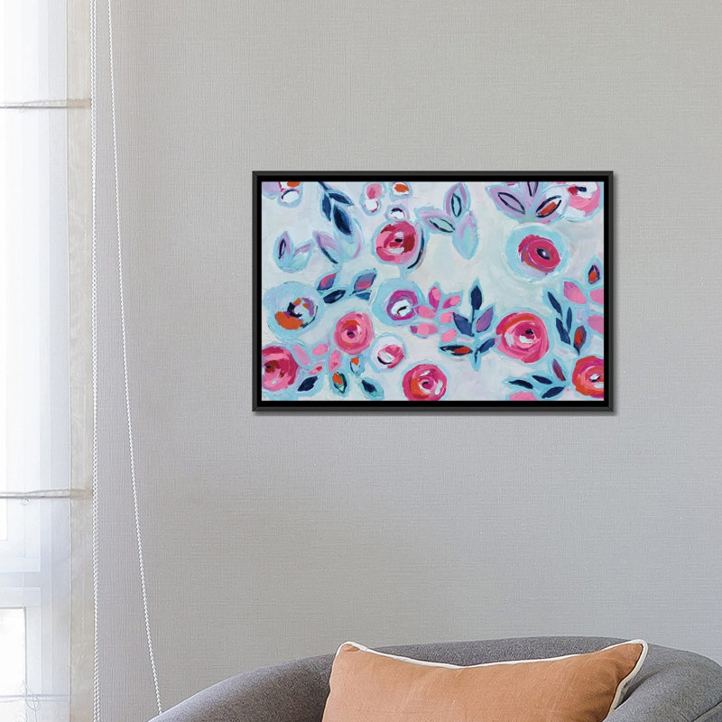 Art mural Fadwa, H 18 po x l 26 po x P 1,5 po, Toile avec cadre noir