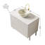 Meuble-lavabo compact 30 po avec rangement, marbre de Carrare et lavabo en céramique