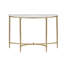 Table basse à plateau en marbre blanc avec pieds en métal doré - Décoration de salon glamour traditionnelle