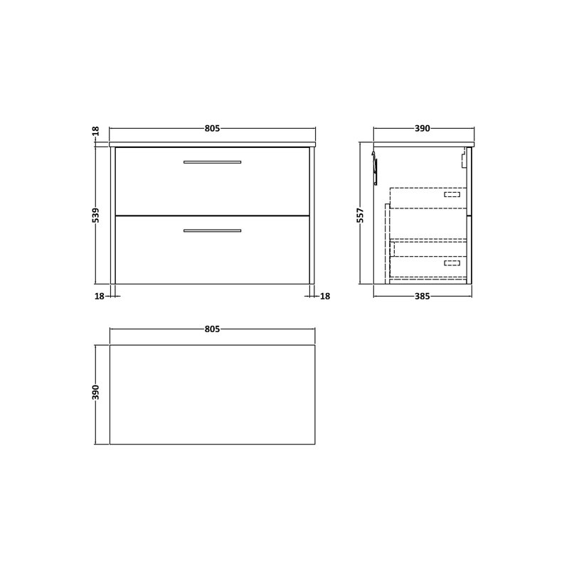 Juno 80.5cm Single Bathroom Vanity Base Only