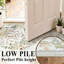 Tapis lavables à motif floral (120 x 100 cm) : Tapis imprimé floral bohème mignon, antidérapant, à poils courts, idéal pour le salon, la chambre, la cuisine, le bureau, l'entrée, le couloir ou une pièce de style champêtre.-1489572305-1489572308