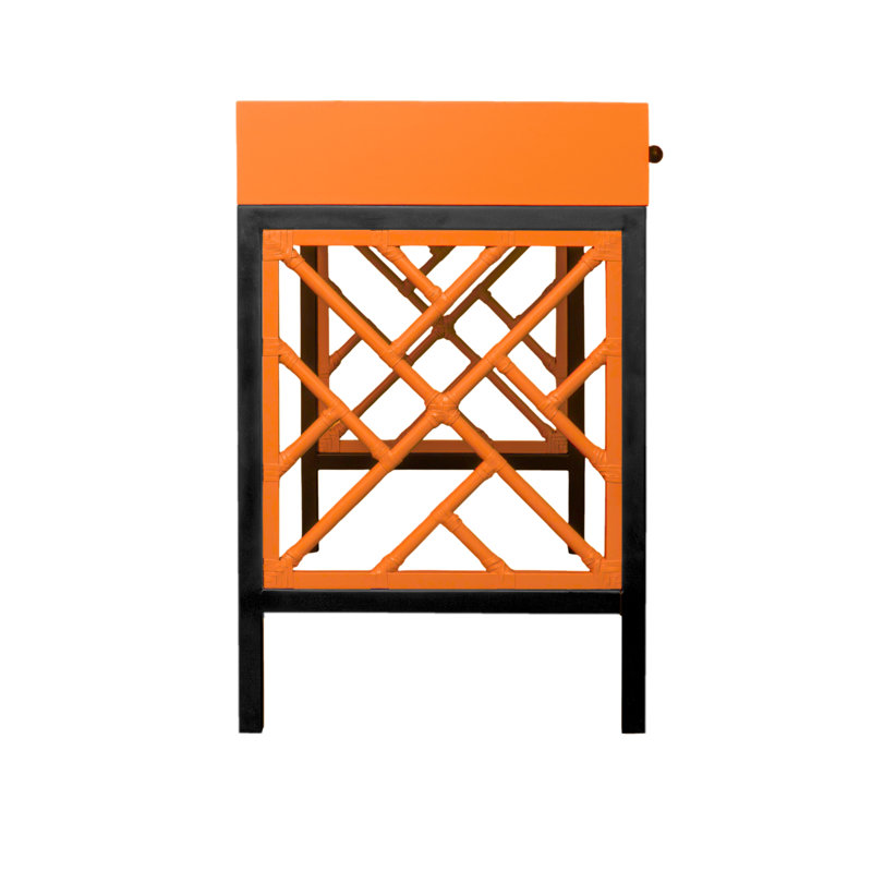 Chippendale Writing Desk, Citrus Orange