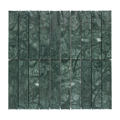 12.52" x 11.89" Honed Fluted Natural Stone Wall Mosaic Tile