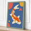 Leaping Koi Geometric - Wrapped Canvas-211670363-211670352