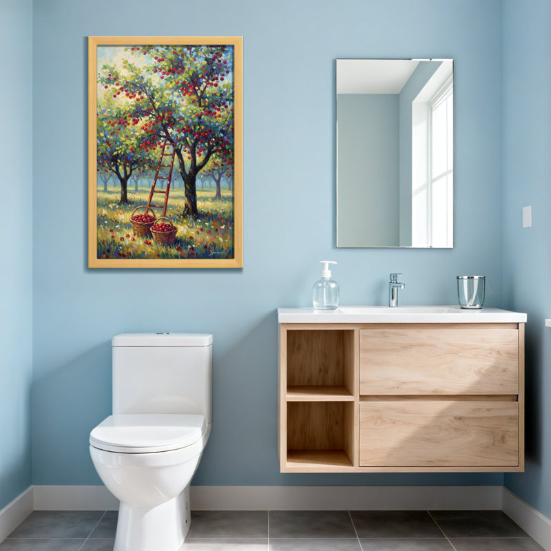Scène de jardin avec paniers, H 20 po x l 30 po, Toile tendue, Ne s’applique pas