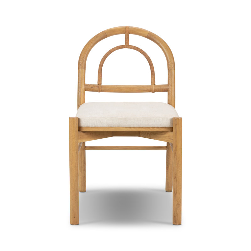 Pace Upholstered Dining Chair, Beige, Burnished Oak