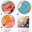 Bleu et rose abstrait Pop Fusion II - Art mural en métal Pop Art-101160209