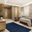 Ensemble de tapis intérieur / extérieur en polyester bleu marine touffeté à la machine Elize-2023687059