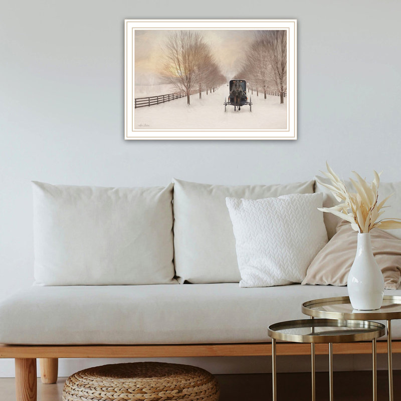 Illustration murale Snowy Lane: ajoutez du caractère à votre chambre à coucher. Matériaux. 20 po x 14 po, impression artistique suspendue 3 lb: cadre blanc Améliorez.