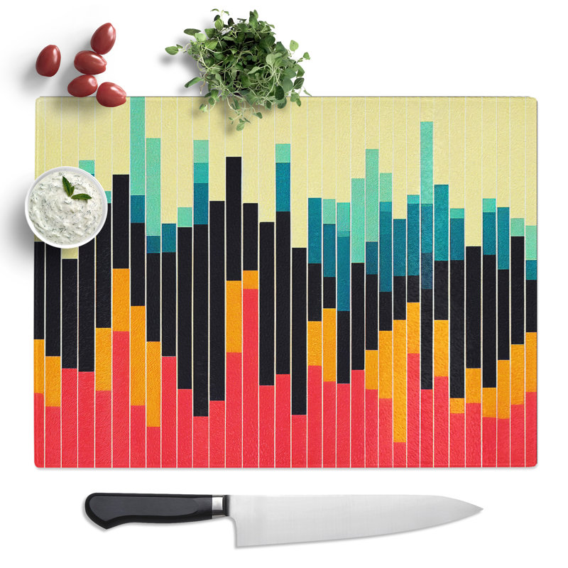 Abstract Audio Equalizer  Glass Chopping Board