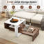 Table basse géométrique à 2 niveaux avec tablettes de rangement Home Modern