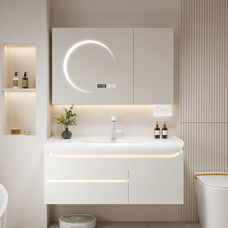 Cream style modern simple bathroom cabinet