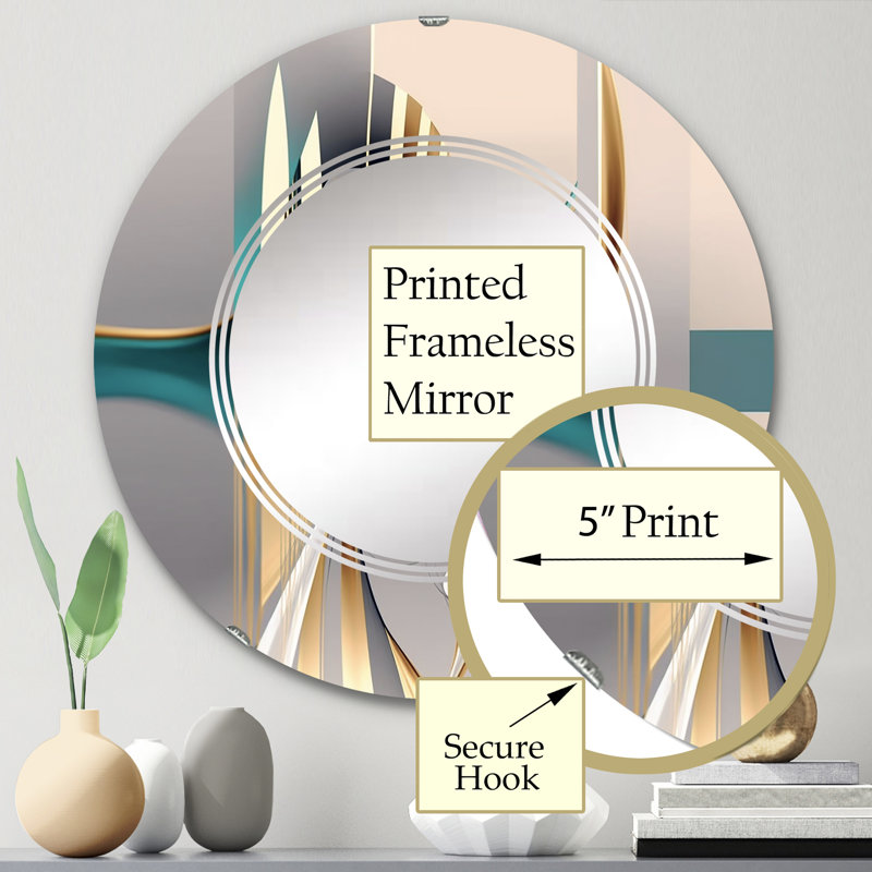Hassaleh - Miroir mural moderne rond, 24 po x 24 po