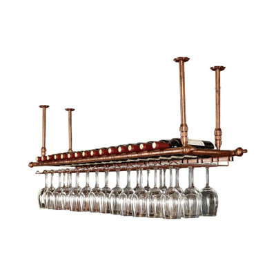 Vintage Ceiling Wine Racks, Adjustable Height, 120* 30Cm, For Home Bar