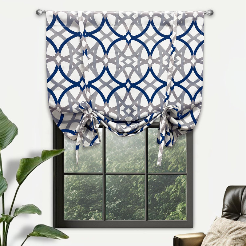 Halton Blackout Curtain Single Panel, Navy/Gray, 45" W x 63" L