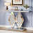 47.24" Mirrored Console Table With Acrylic Diamonds, Silver Sofa Table For Entryway