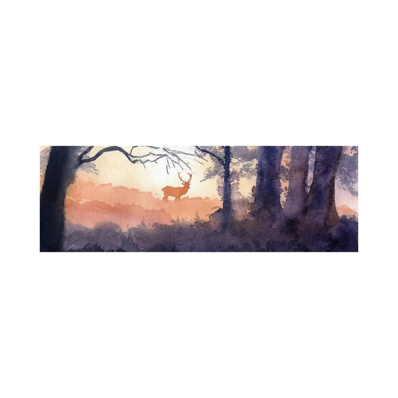 Morning Forest Deer by Rachel Parker - Panoramic Gallery-Wrapped Canvas Giclée on Canvas, Canvas