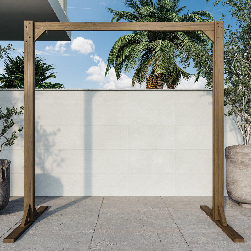 Balancelle en bois massif Reilika, Chêne teinté