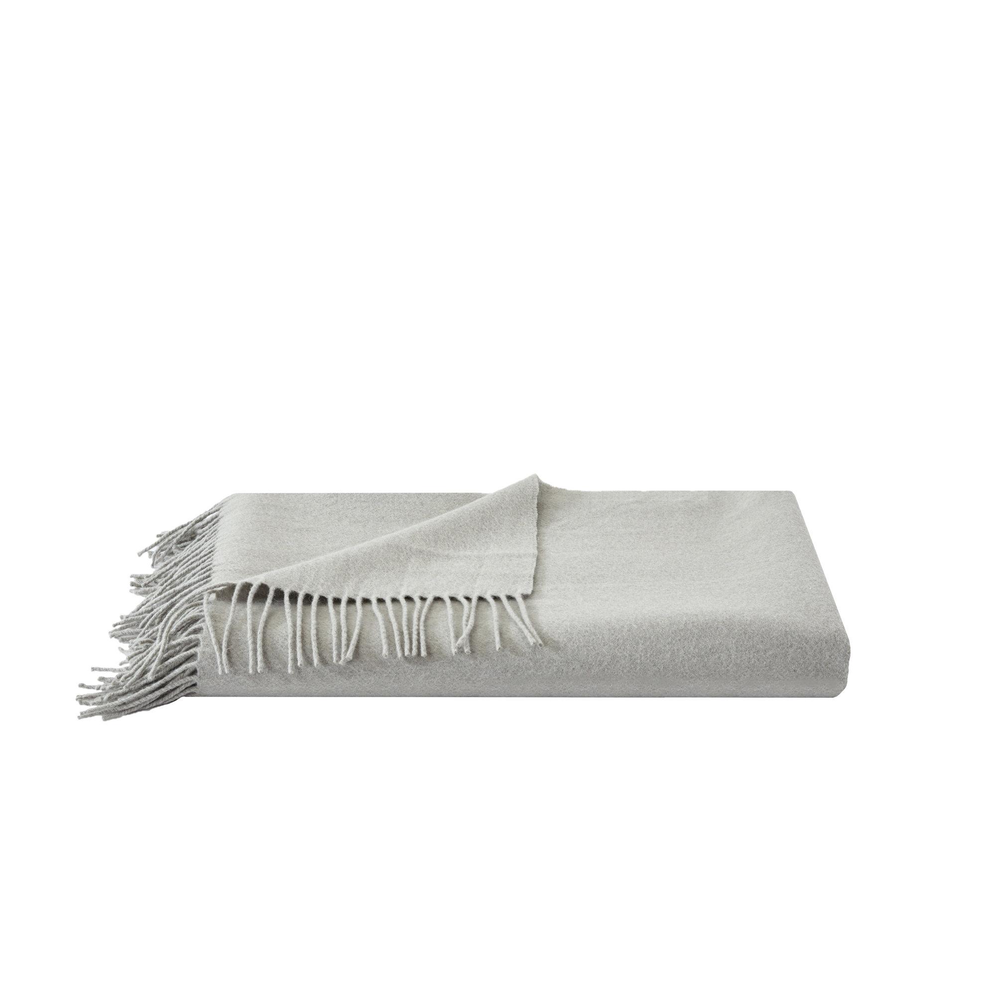 Campera Merino Wool Plain Weave / Muslin Throw Blanket, Gray