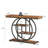 41.3" Industrial Console Table, 4-Tier Rustic Brown Sofa Table With Unique Circle Metal Frame & Storage Shelves, Narrow Entryway Accent Table For Living Room, Hallway, Foyer-201433809