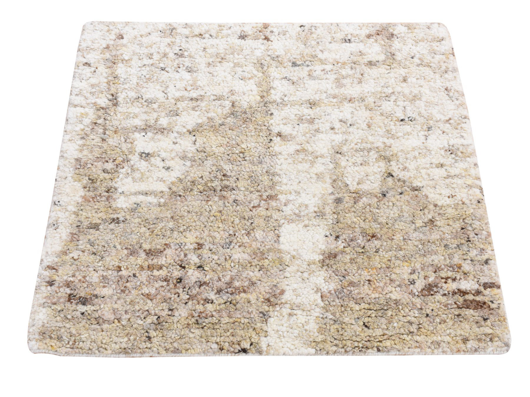 Latitude Run® 3'x3' Brown Organic Wool Thick Chunky Texture Hand ...