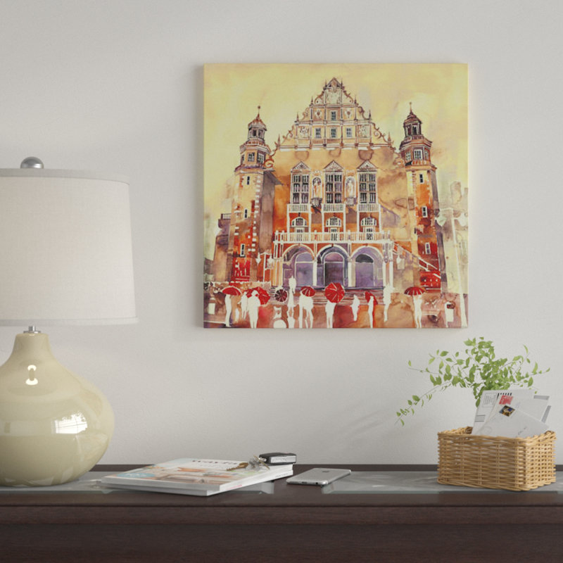« poznań » par maja wronska, impression sur toile, H 18 po x l 18 po x P 1,5 po, Toile avec cadre noir, Pas de tapis