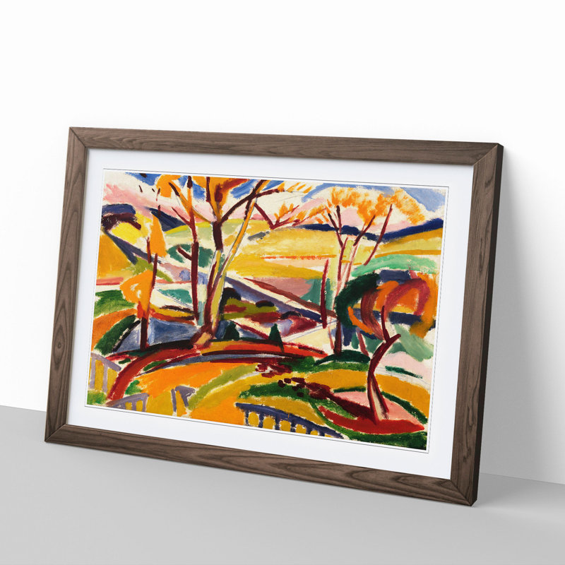 Valley Falls by Henry Lyman Sayen - Picture Frame Painting, Walnut Framed, 27cm H x 36cm W x 2cm D