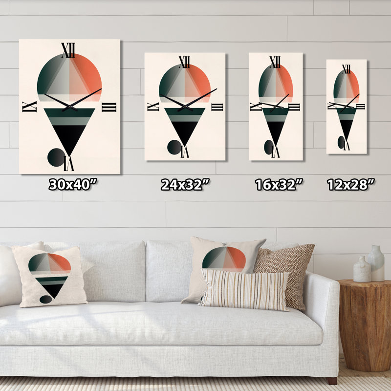 Visionary Retro Moon Geometric Minimalism II - Transitional Wall Clock Oversized, Medium