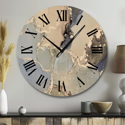 Luxury Abstract Fluid Art I - Modern Wall Clock