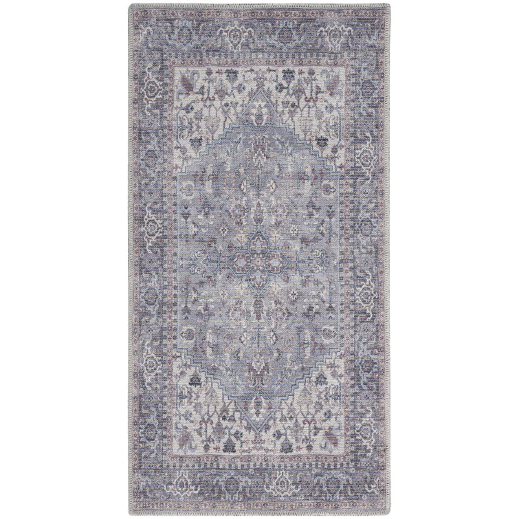 Machine Washable Oriental Gray Area Rug