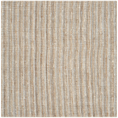 Alda Gray Natural Hand-Woven Striped Jute Rug