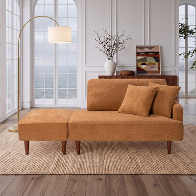 Mashawna Upholstered Chaise Lounge and Stool