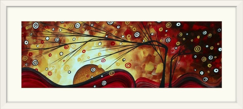 Anjila «Rise Above» par Megan Duncanson - reproduction panoramique, H 20 po x l 44 po x P 1 po, Cadre blanc