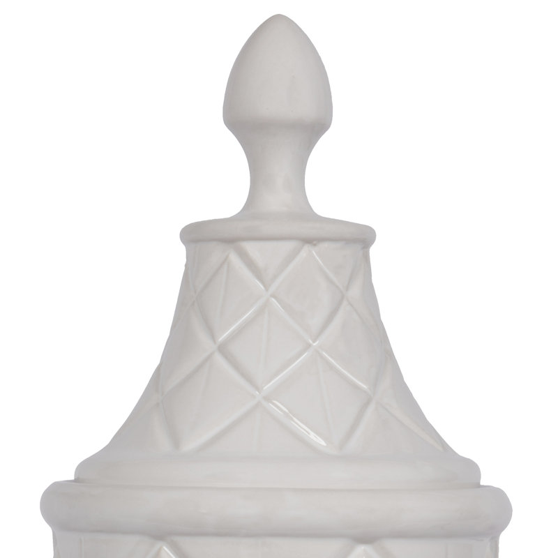 Pot en céramique blanc de 18,5 po Simas
