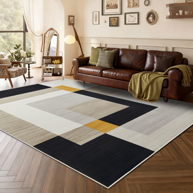 Abstract Machine Printed Shag Area Rug, Runner 80 x 300 cm