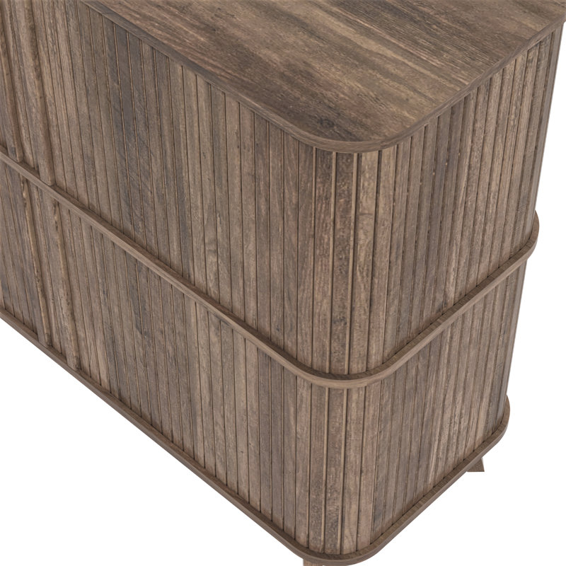 Armoire de rangement pour chaussures Aurel Mid-Century, Brun