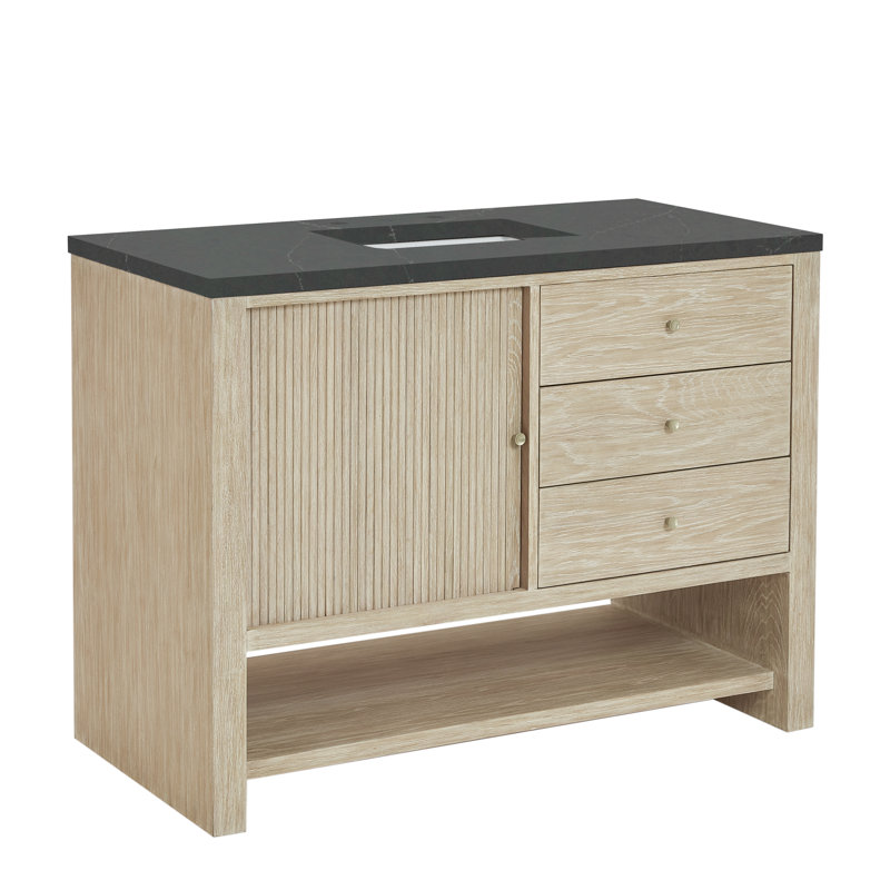 Marigot 48'' W Single Vanity, Charcoal Soapstone, 8" Widespread