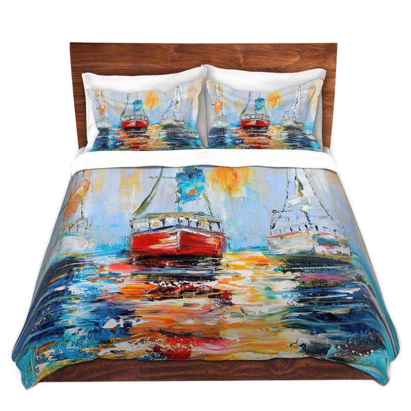 Ensemble de housse de couette à porte-soleil harbor, 1 housse de couette grand + 2 taies standards