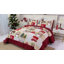  Ensemble de courtepointe réversible en microfibre rouge / blanc / vert 3 pièces-1528734089