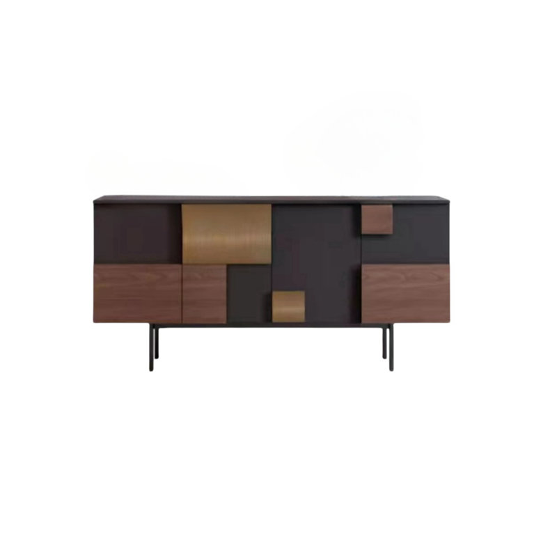 Armoire d'appoint Light Luxury, Noir / brun, H 34,2 po x l 70,8 po x P 16,5 po