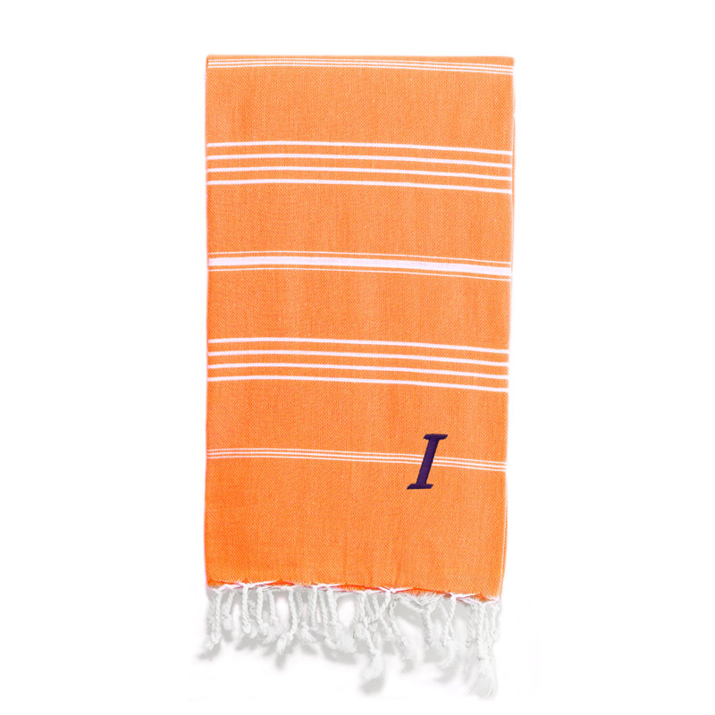Serviette de plage 100% coton Pestemal Lucky, I, Vert clair / blanc