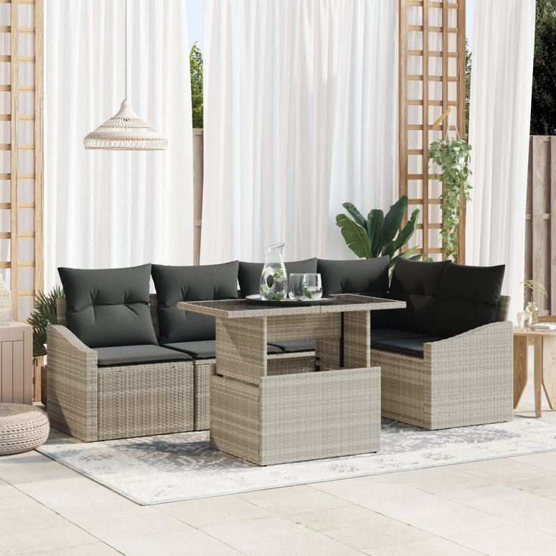 233.5cm Wide Patio Sofa with Cushions