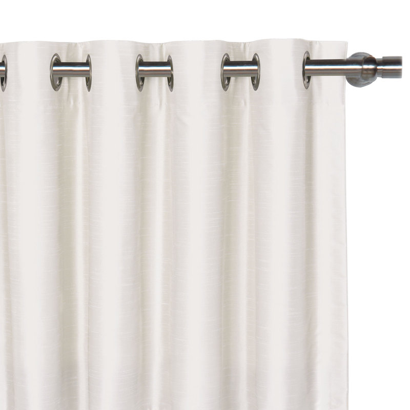 Panneau de rideau simple obscurcissant avec œillets Edris, Blanc, L 96 po x L 120 po