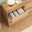 Commode 6 tiroirs pour chambre à coucher, commodes de 55 po de largeur et commode à profil courbé pour chambre à coucher, salon, naturel-346635722