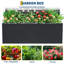 Lit de jardin surélevé en métal 47 * 71 "avec écran d'intimité en treillis - Grand pot de fleurs noir profond de 15,8" pour plantes grimpantes et légumes - Acier galvanisé, trous de drainage