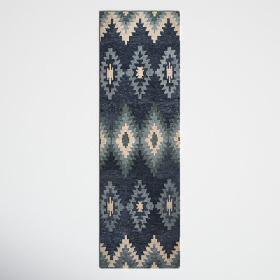 Doretta Handmade Wool Blue/Teal/Beige Rug