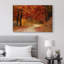 «Autumn Fall Vibrant Orange Forest Trees Nature Landscape», grande impression sur toile encadrée-99141929-99141928