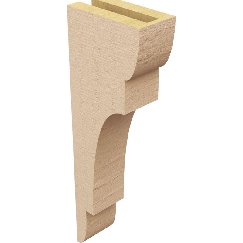New Brighton cèdre brut grain de bois TimberThane Corbel, apprêté brun clair, H 18 po x l 3 po x P 6 po